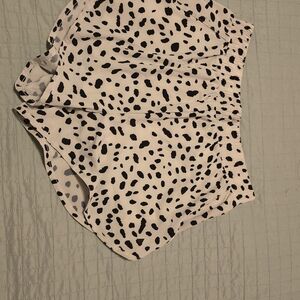 Balance Athletica White Athletic Shorts with Black Spot Print